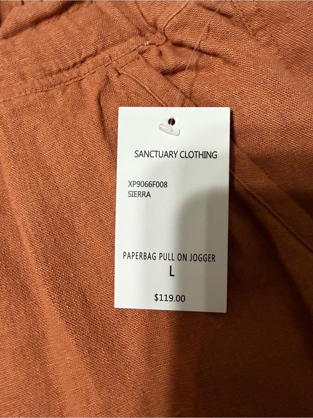 Sanctuary Rust Drawstring Jogger Pants - Picture 7 of 9